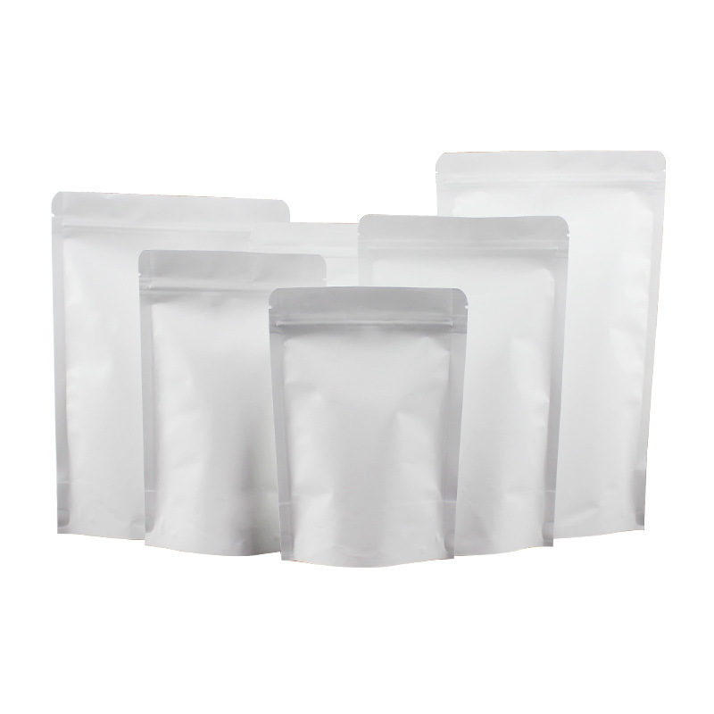 White Stand-Up Kraft Paper Bags without Window