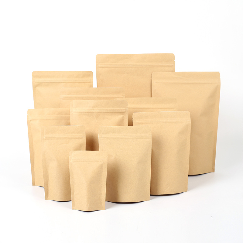 Brown Stand-Up Kraft Paper Bags without Window